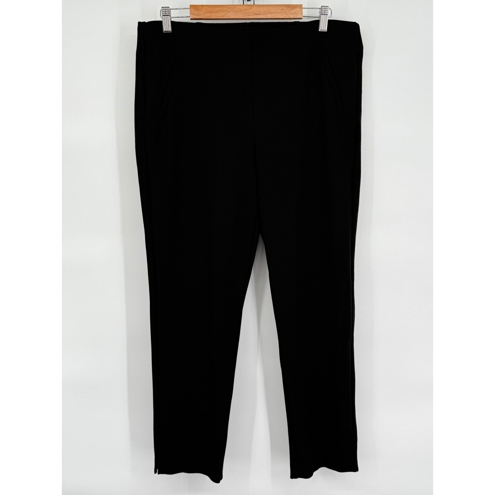 Chicos Womens US 14 Black Pull On Ponte Knit Slim Leg Ankle Pants